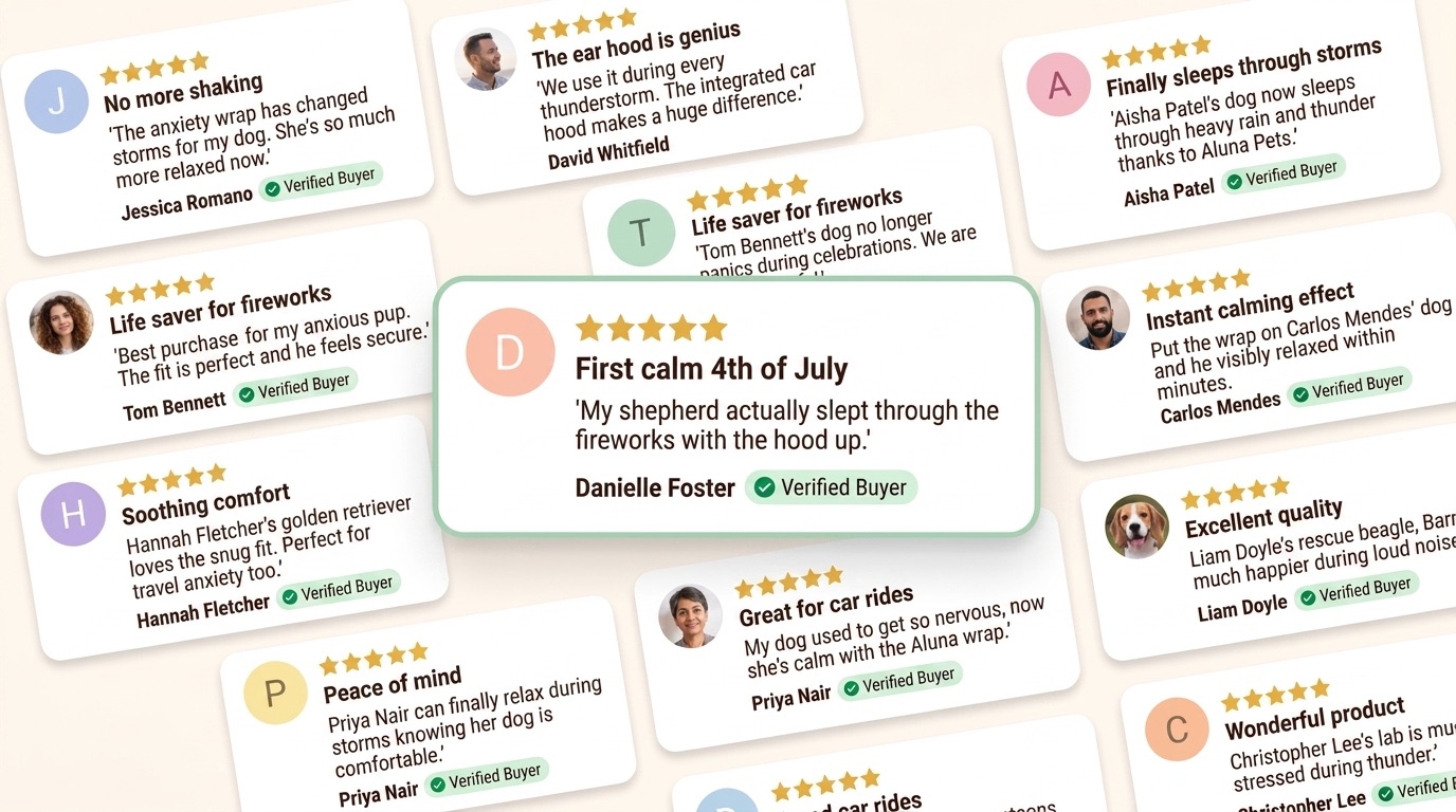Five-star verified buyer reviews for the Aluna Wrap